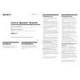 SONY SRSA27 Owners Manual SONY SRSA27 Owners Manual