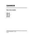 ZANKER ZW45 Owners Manual ZANKER ZW45 Owners Manual
