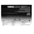 YAMAHA CDX-920 Owners Manual YAMAHA CDX-920 Owners Manual